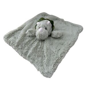Kellytoy Triceratops Dinosaur Baby Security Blanket Sage Green Plush Lovey 14in